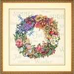 Gold Collection Wreath Of All Seasons Counted Cross Stitch Kit (image for) Gold Collection Wreath Of All Seasons Counted Cross Stitch Kit